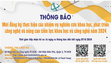 TP.HCM mời đăng ký thực hiện các nhiệm vụ nghiên cứu khoa học, phát triển công nghệ và nâng cao tiềm lực khoa học và công nghệ năm 2024